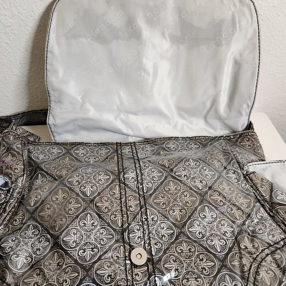Diaper Bag NEW - Laminated Buckle Bag Fleur-De-Lis Baby Kalencom BNWT FAST SHIP - Picture 4 of 14